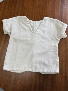 Madewell Textured Ivory Ribbed corduroy Top